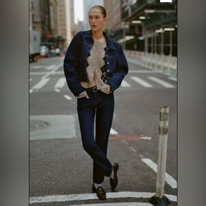 NWT Greer Mid Rise Straight Jeans - Dark Denim